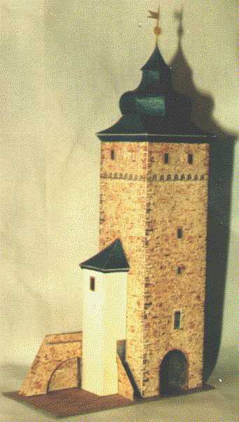 Kartonmodell des Basler-Tor-Turmes